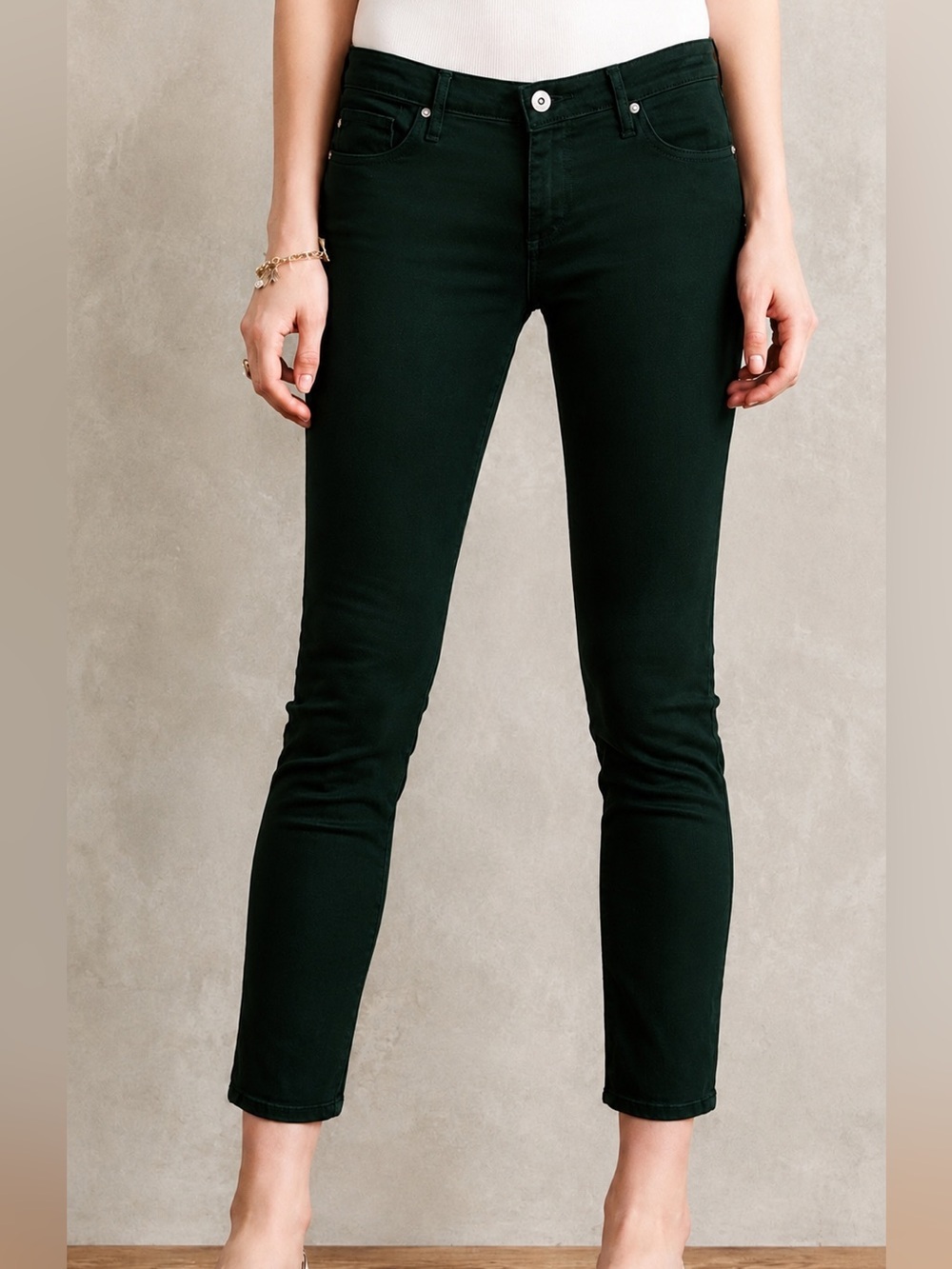 AG Adriano Goldschmied The Stevie ankle green pants, 25P